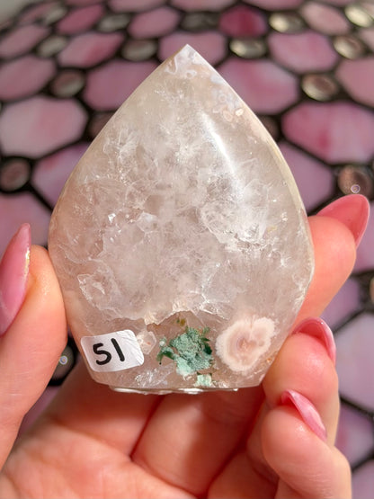 Flower agate x pink amethyst flame *imperfect