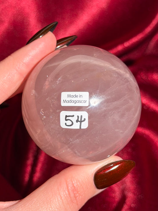 Star rose quartz sphere from Madagascar