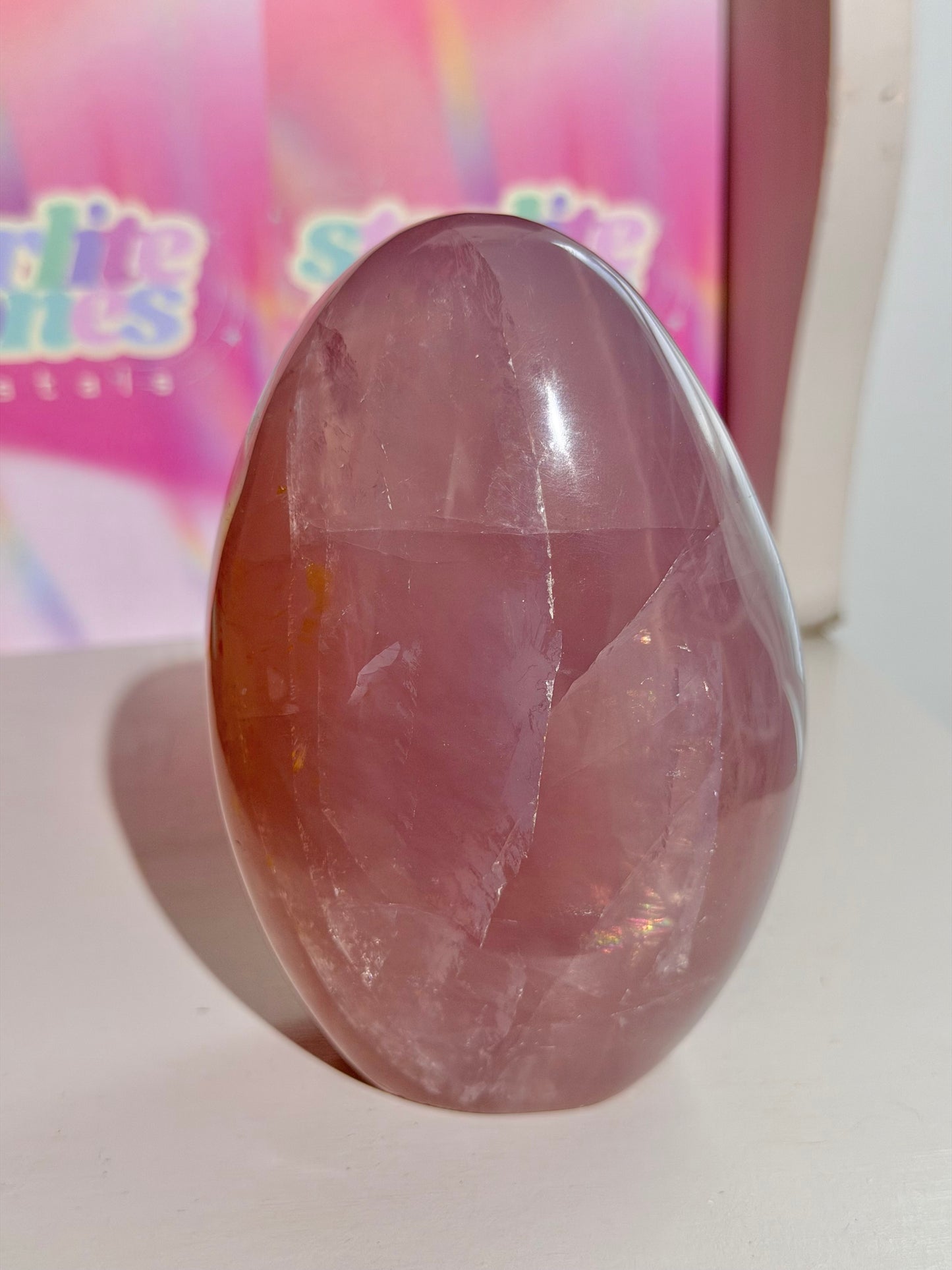 Glowy rose quartz freeform