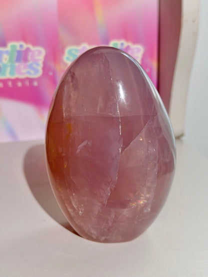 Glowy rose quartz freeform