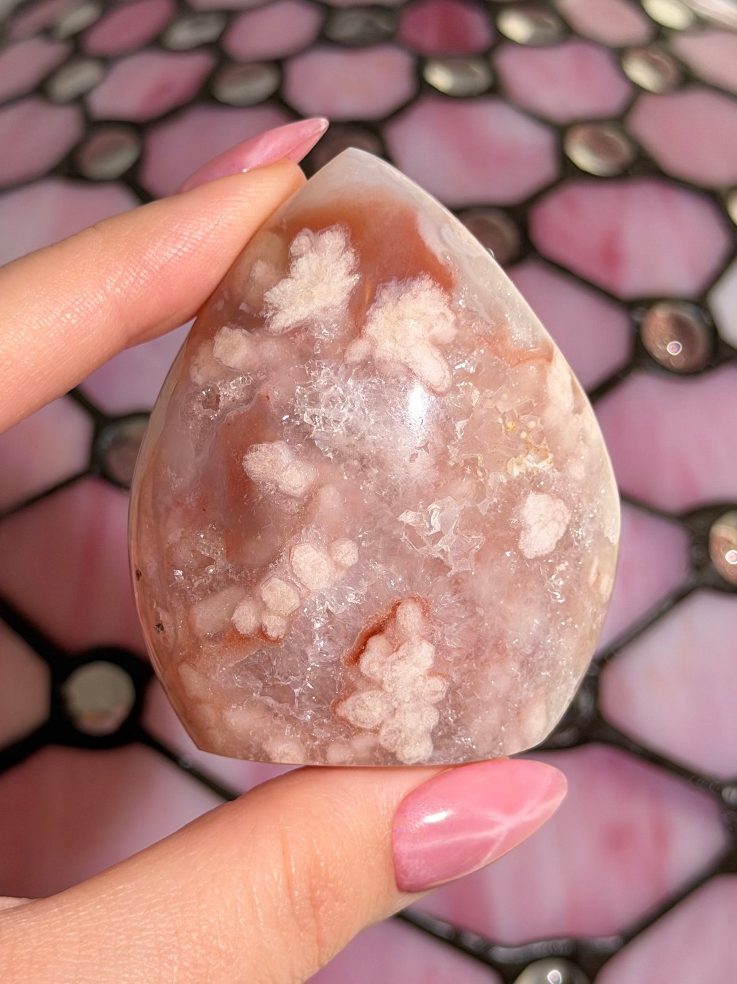 Flower agate x pink amethyst flame
