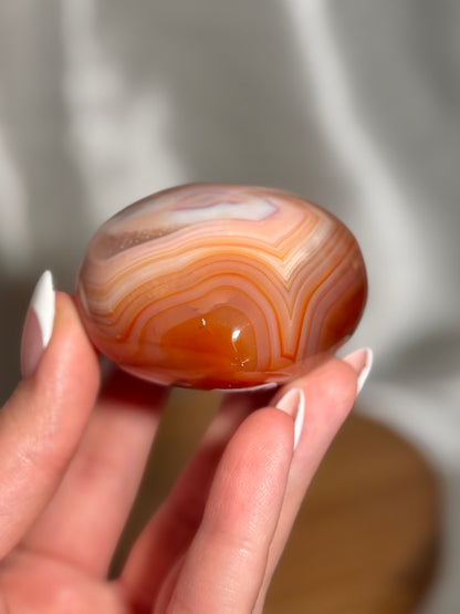 Pink banded carnelian heart