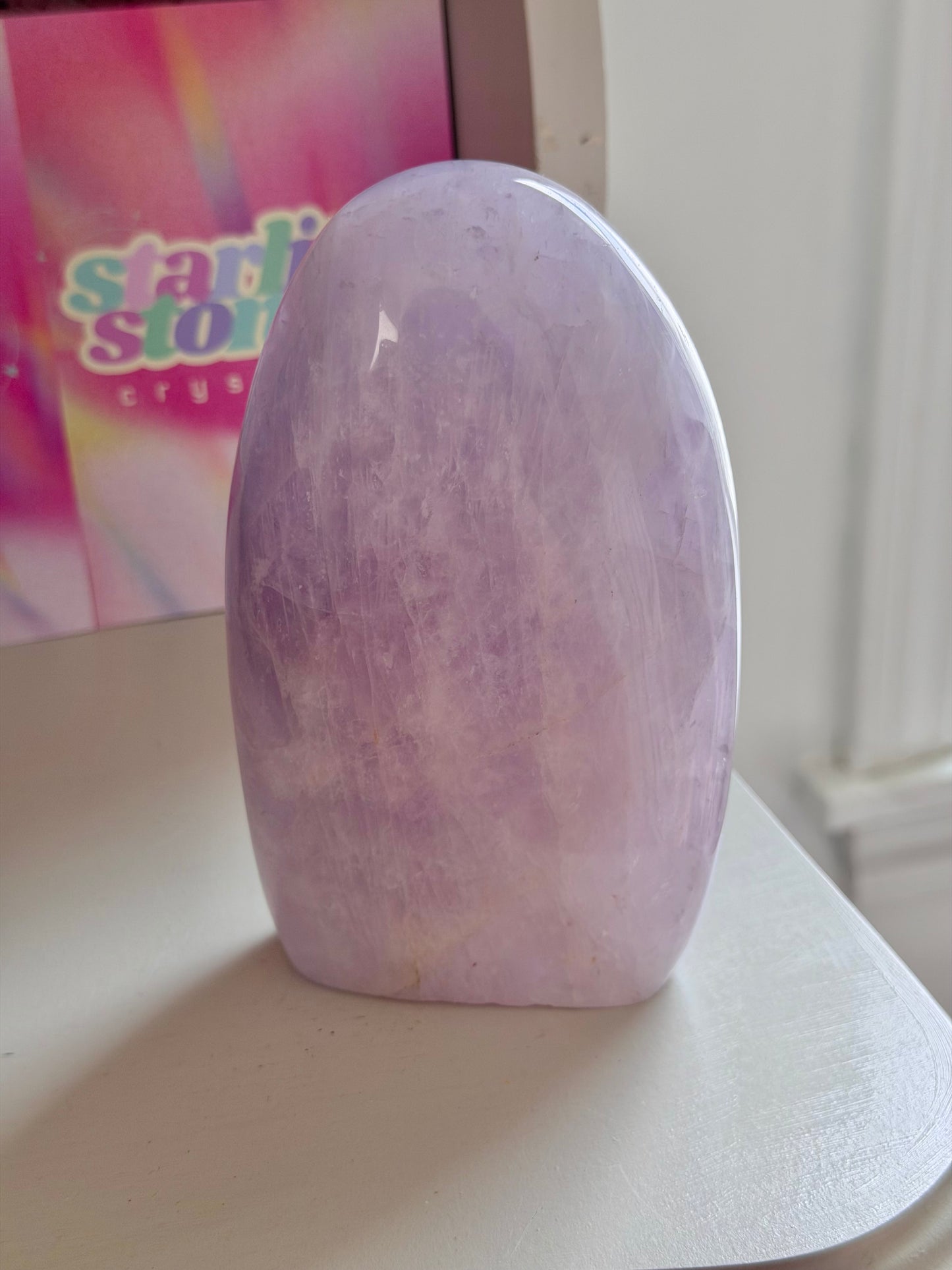 Icy lavender rose quartz freeform