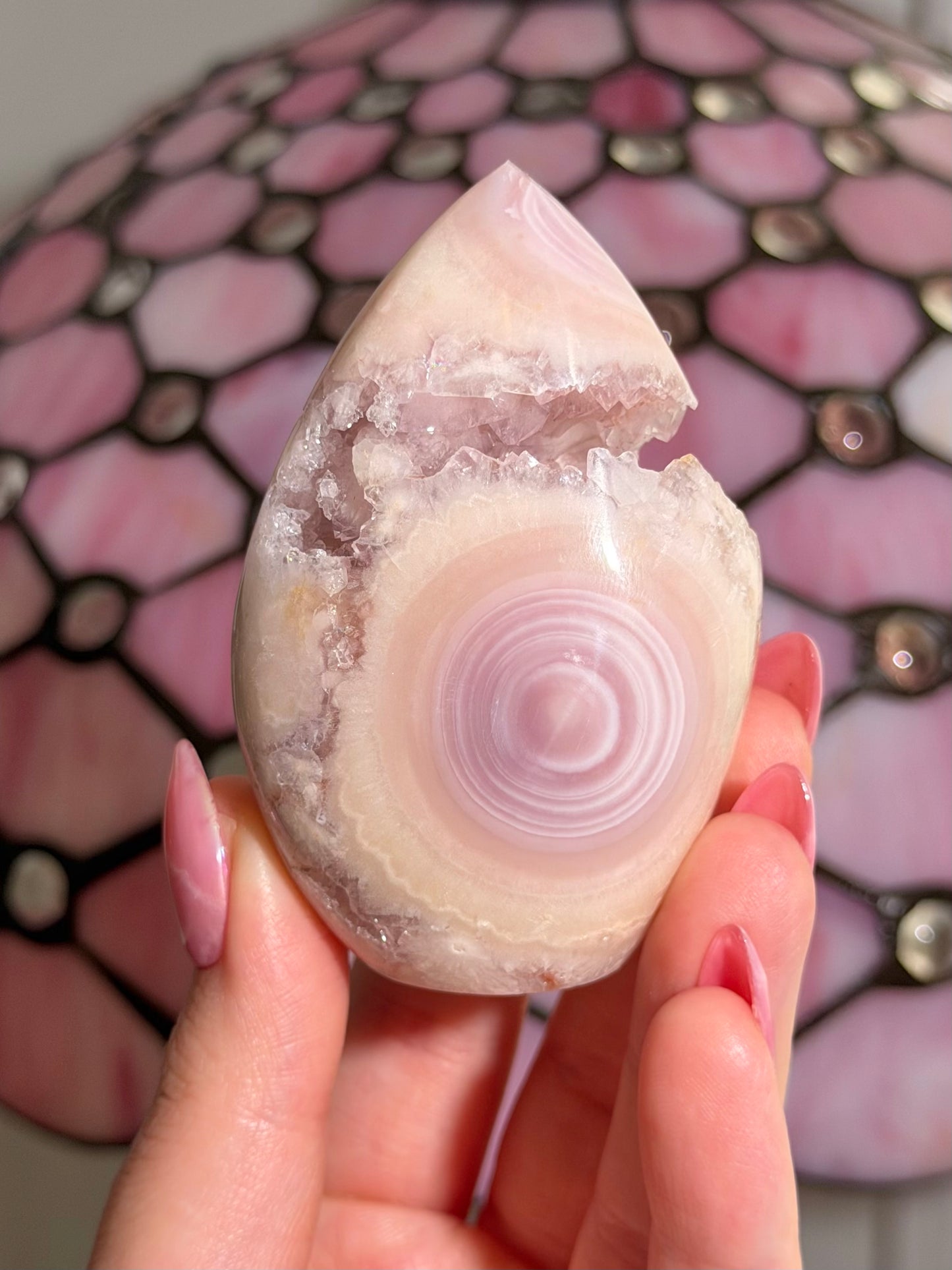 Flower agate x pink amethyst flame