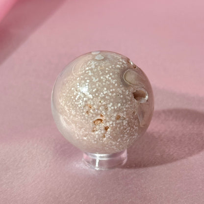 Pink amethyst flower agate sphere (P)