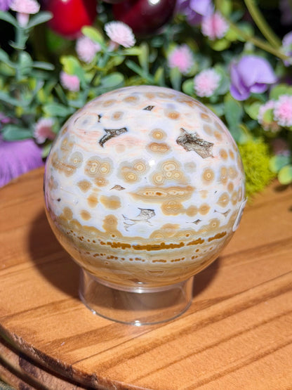 Pink 8th Vein Ocean Jasper sphere