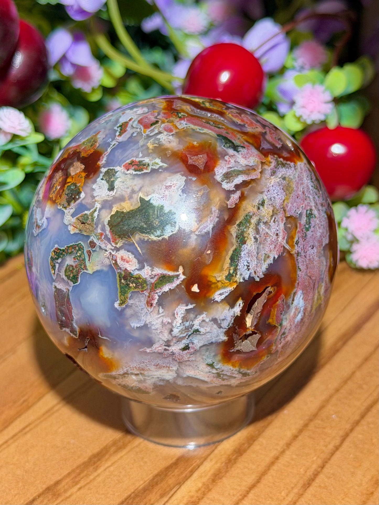Pink cosmic sea jasper sphere