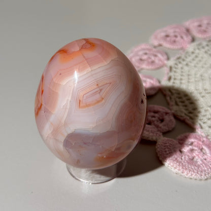 Pink carnelian egg