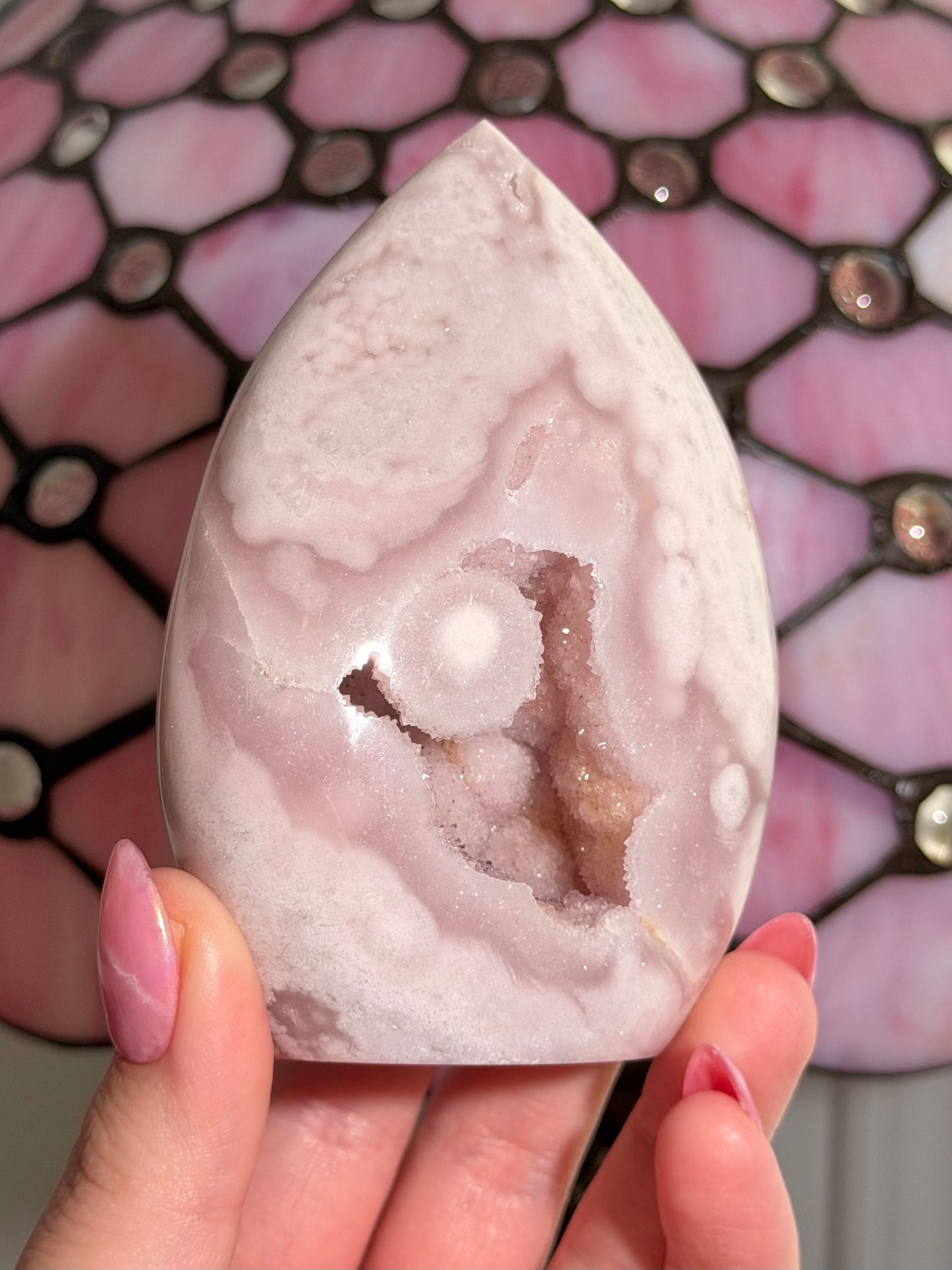 Flower agate x pink amethyst flame