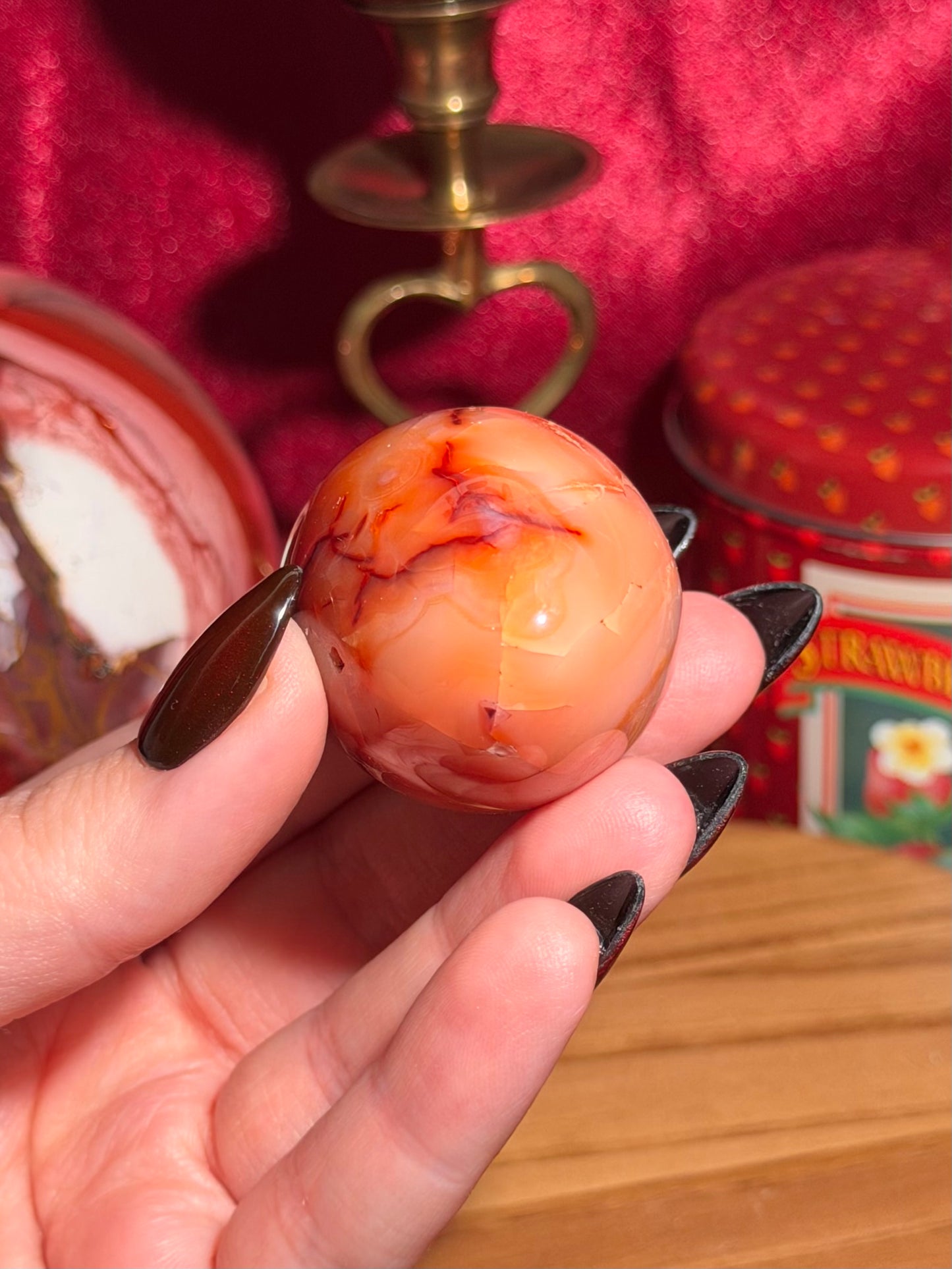 Peachy pastel carnelian egg