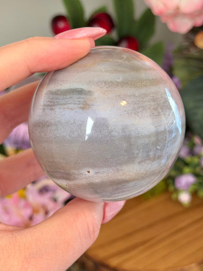 Pastel lilac sea jasper sphere