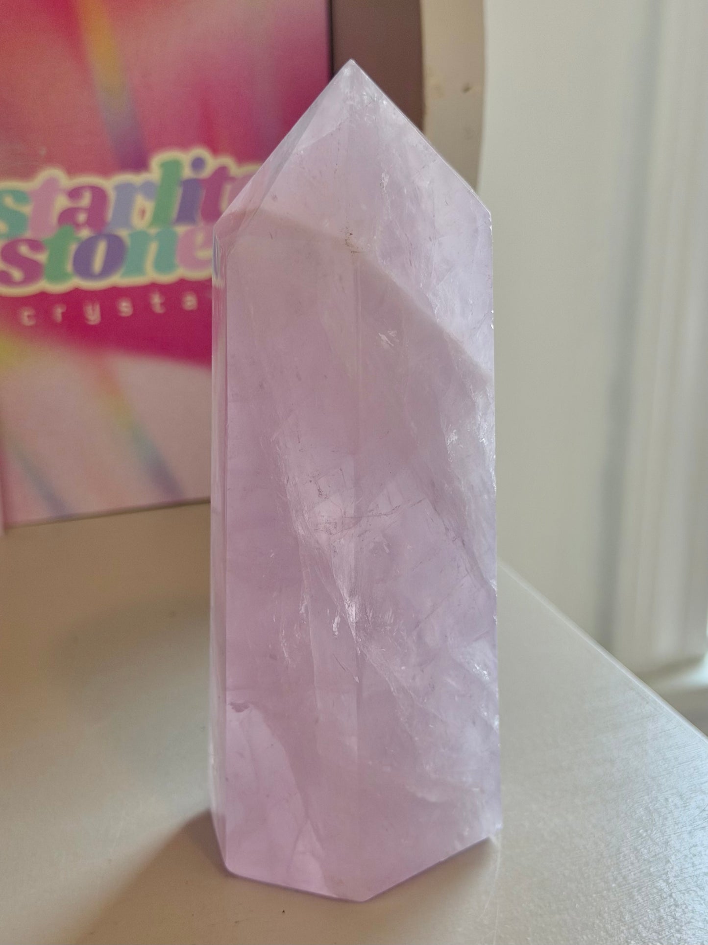 Pastel lavender rose quartz tower