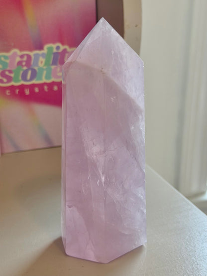 Pastel lavender rose quartz tower