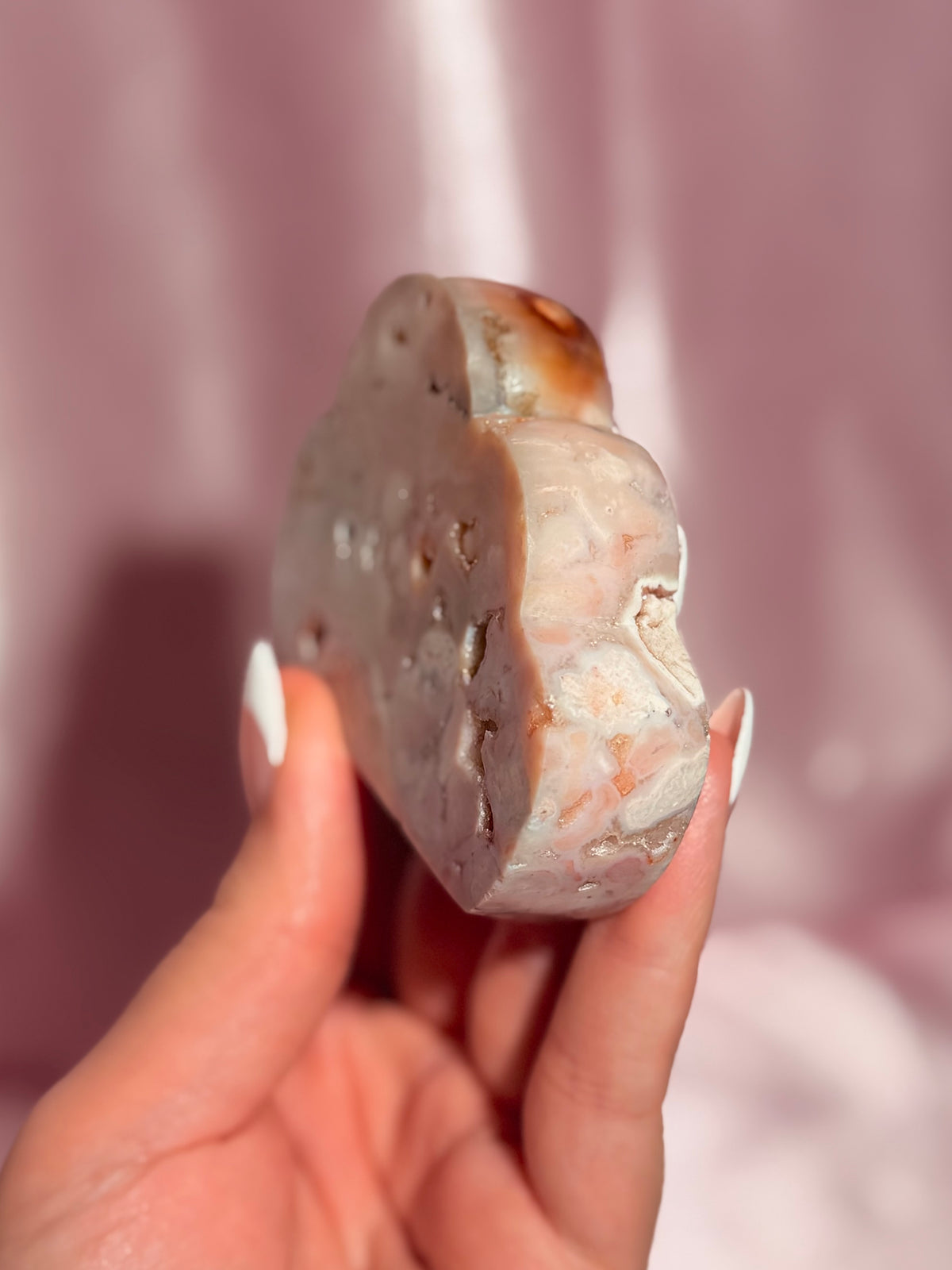 Indonesian Pink Carnelian Cloud Carving (A)