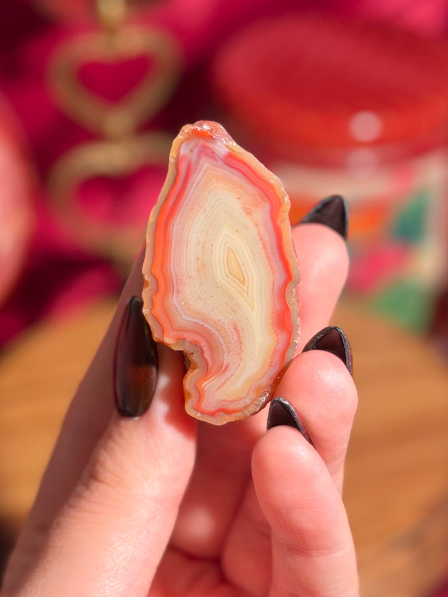 Fiery red and pink Patagonia agate from Argentina