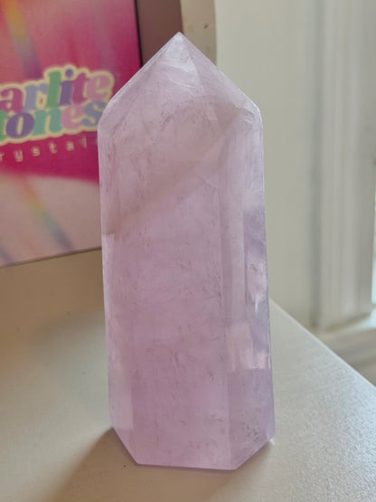 Pastel lavender rose quartz tower