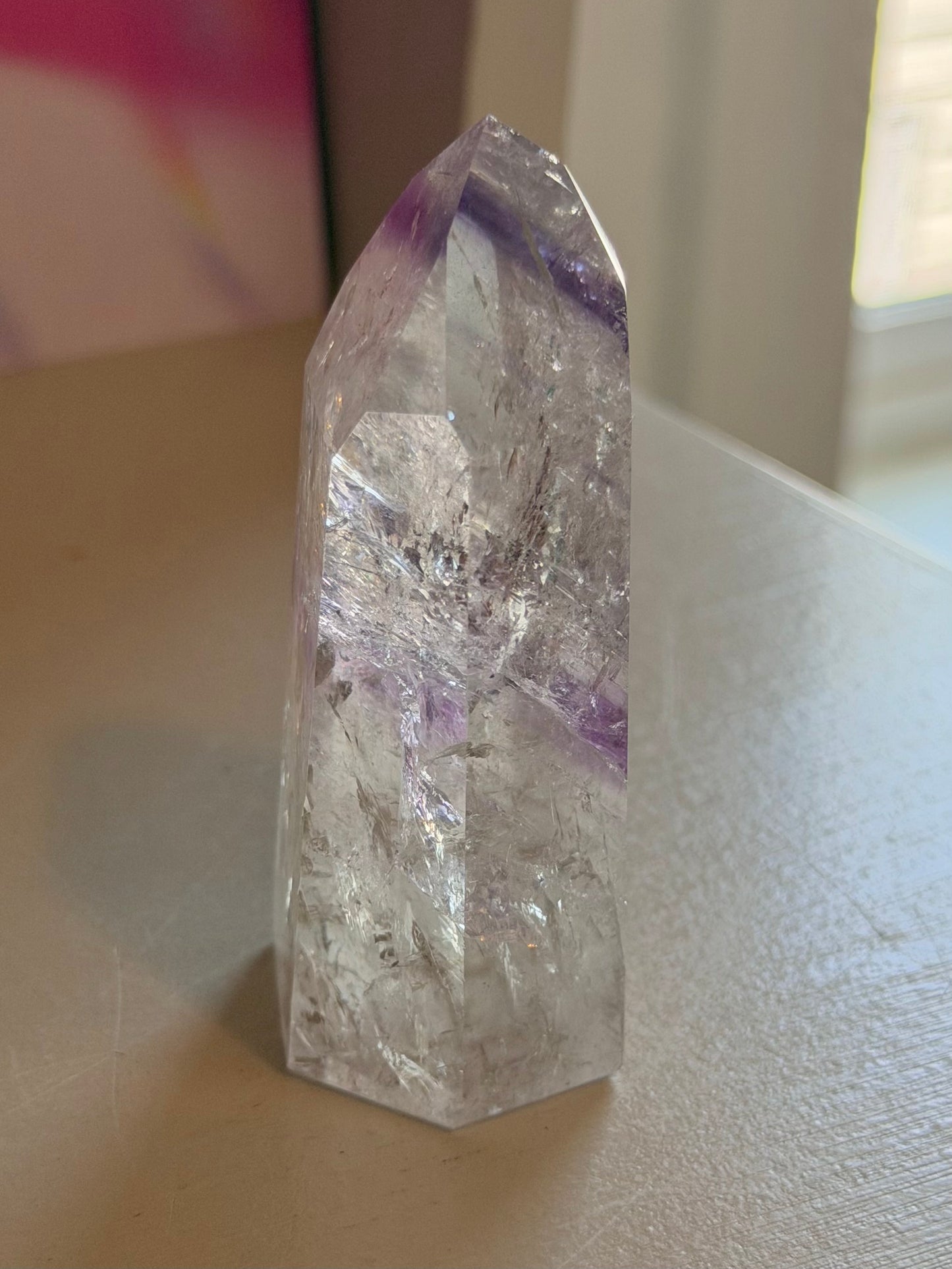 Purple phantom amethyst tower from Brazil