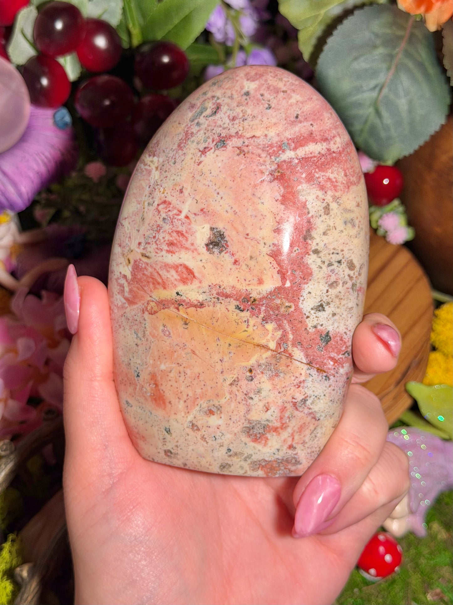 Pink confetti sea jasper freeform