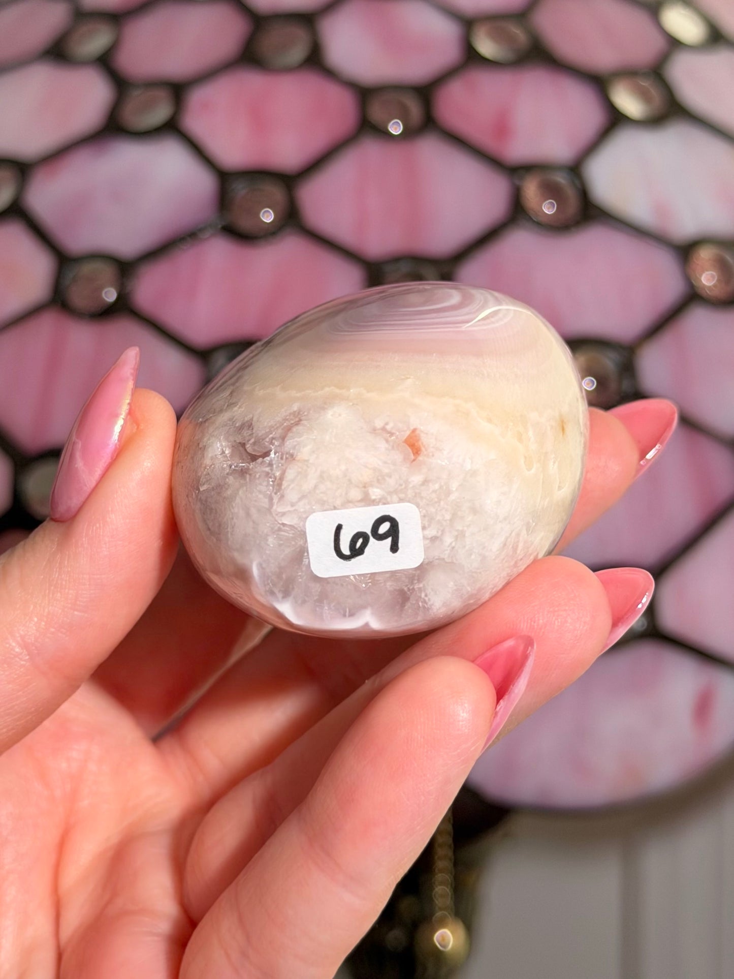Flower agate x pink amethyst flame