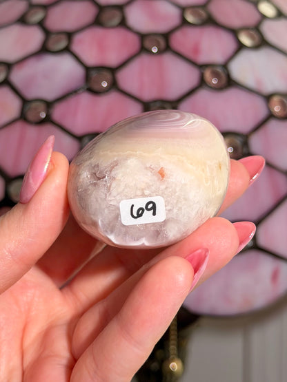 Flower agate x pink amethyst flame