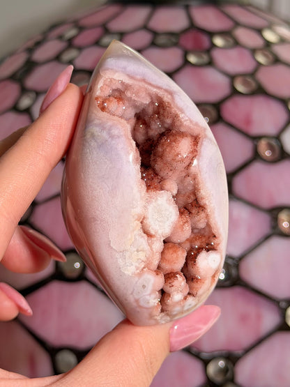 Flower agate x pink amethyst flame