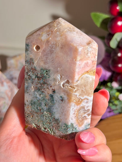 Pastel pink amethyst tower from Brazil