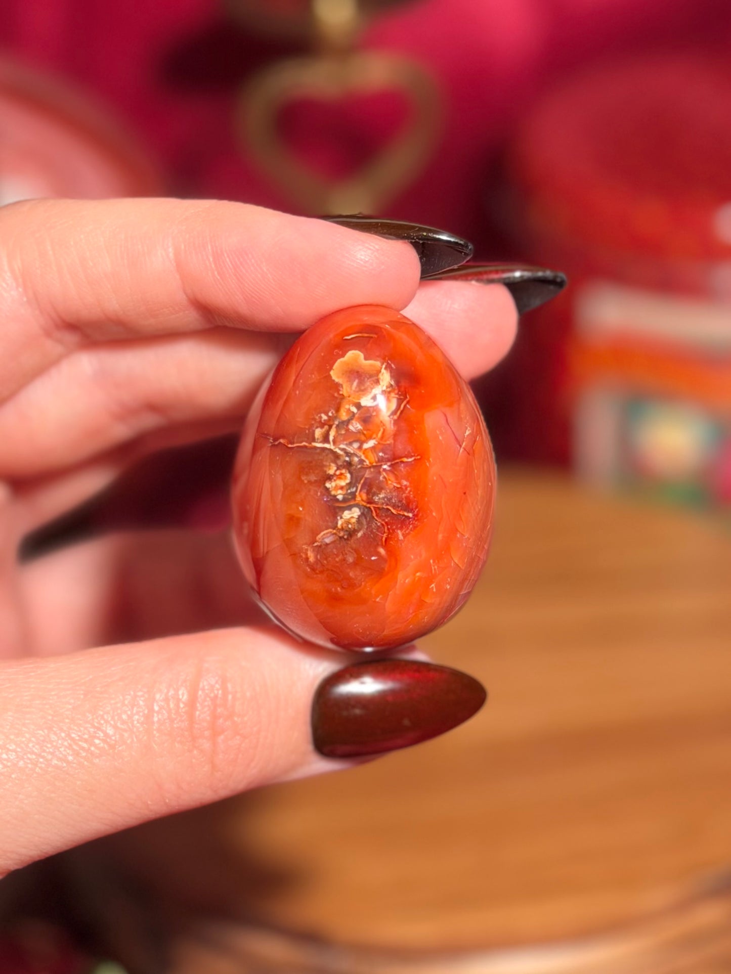 Toasty strawberry carnelian egg