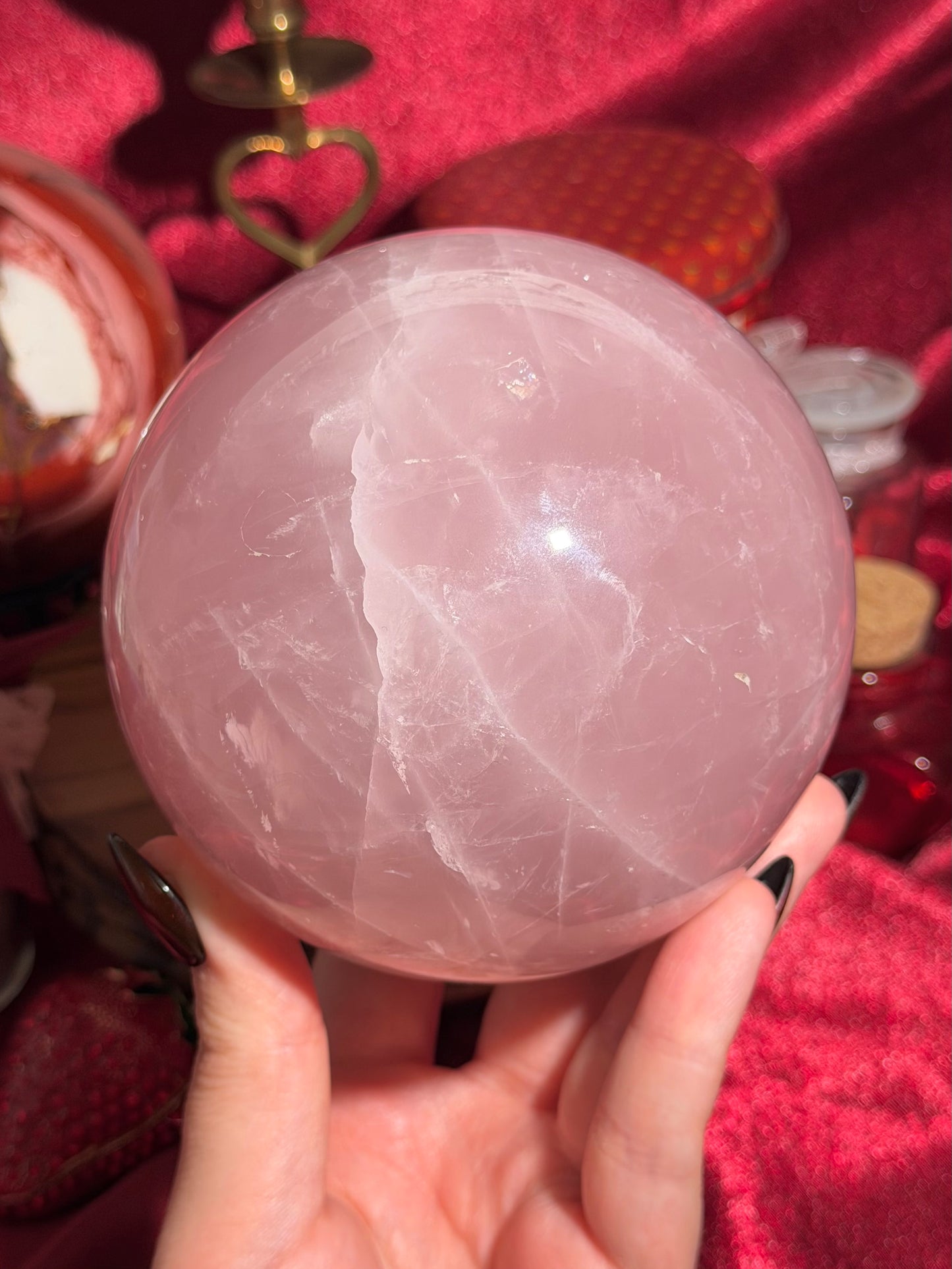 Large rose quartz sphere with subtle star flash *steal deal!