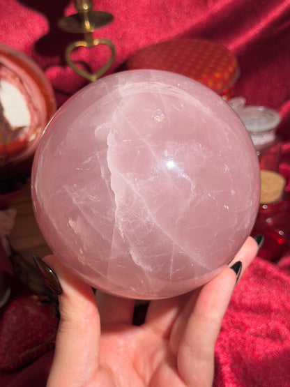 Large rose quartz sphere with subtle star flash *steal deal!