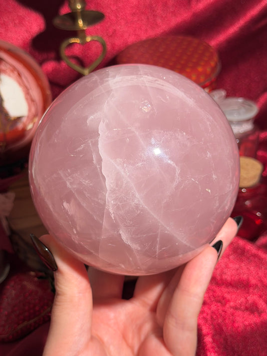Large rose quartz sphere with subtle star flash *steal deal!