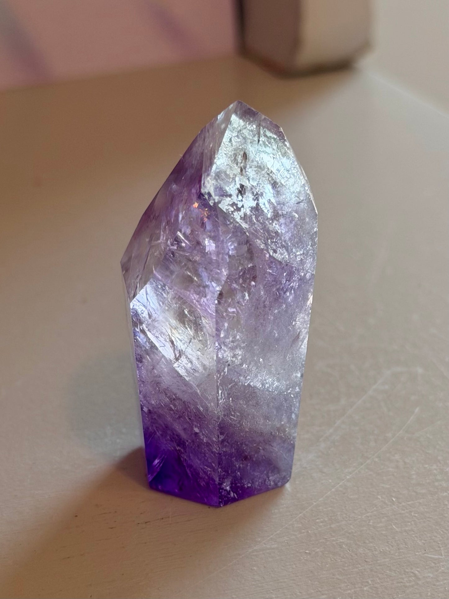 Purple phantom amethyst tower from Brazil