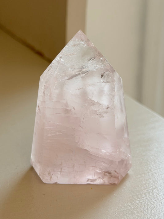 HQ Brazilian rose quartz mini tower