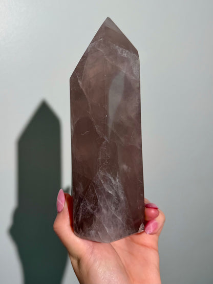 Statement Purple “iced tea” star rose quartz tower