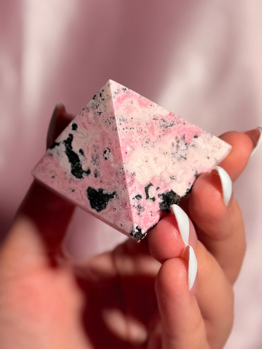 Peruvian Pink Rhodonite Pyramid
