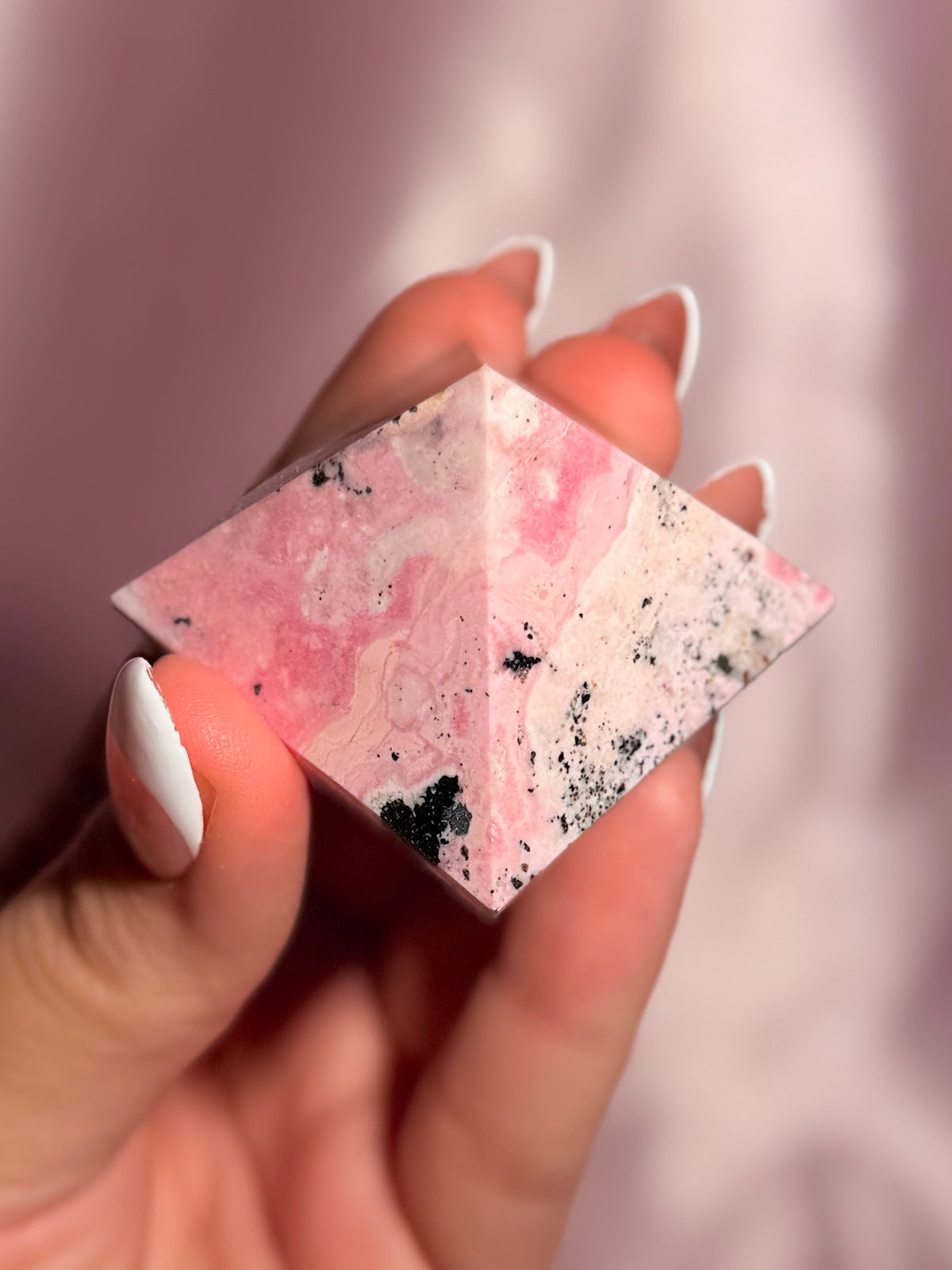 Peruvian Pink Rhodonite Pyramid