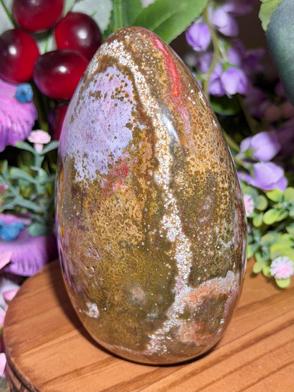 Pink & green sea jasper freeform