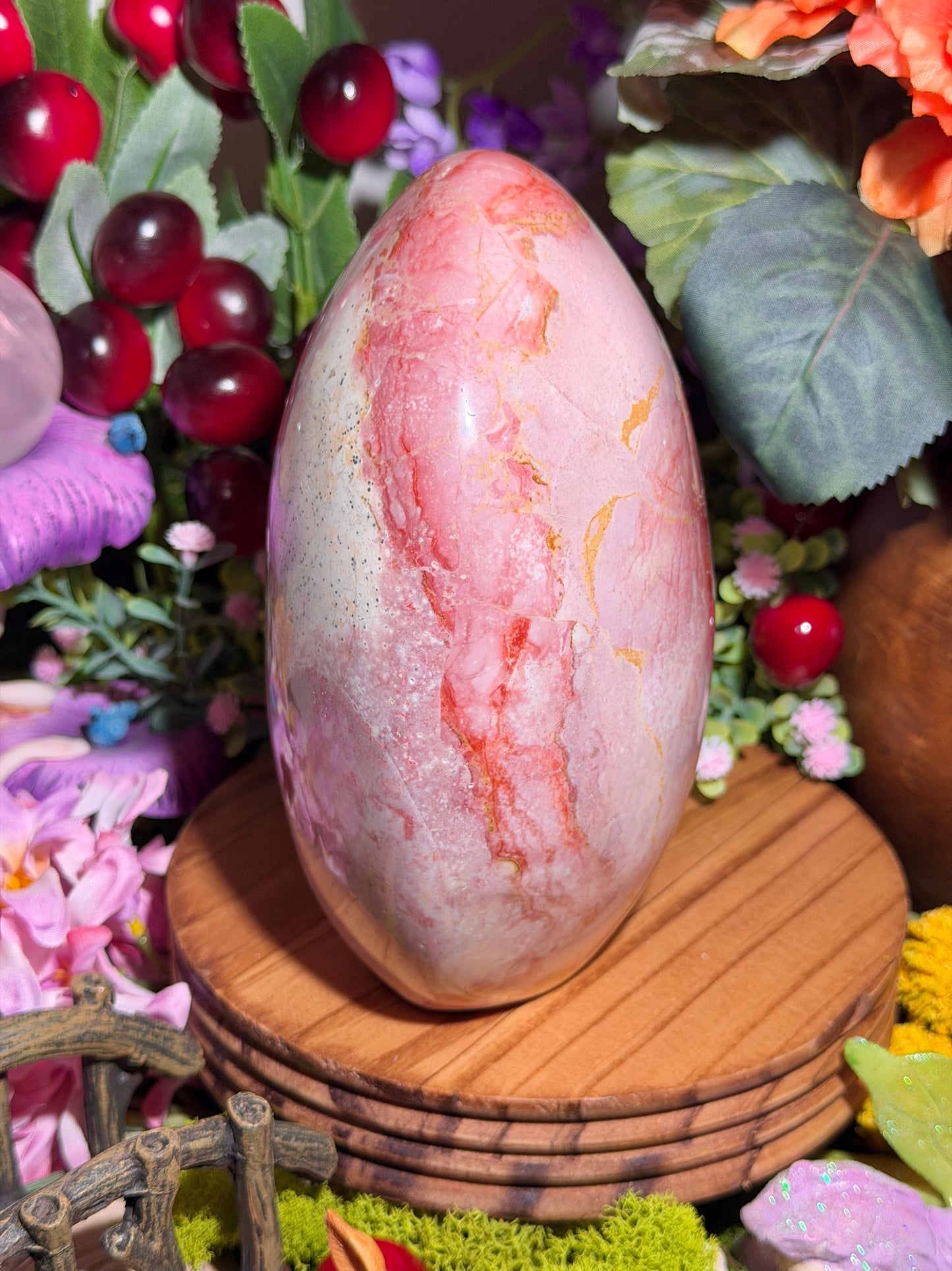 Large pink sea jasper freeform