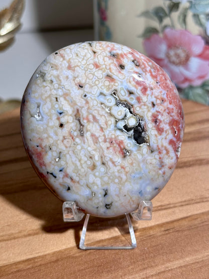 Red & blue Ocean jasper palmstone 32A