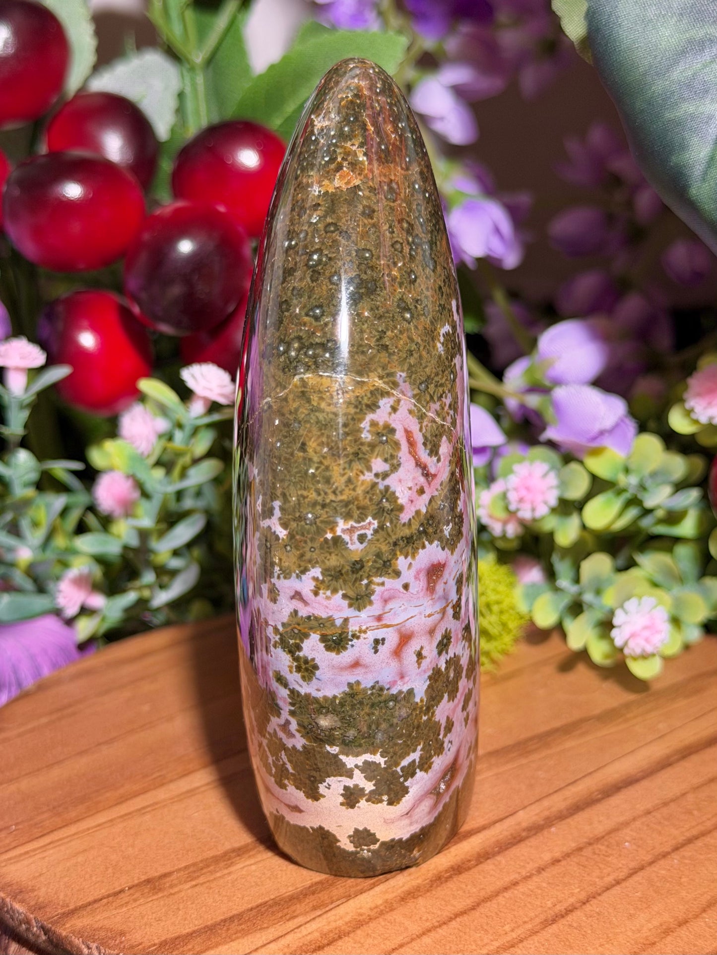 Pink & green Kabamby Ocean Jasper freeform
