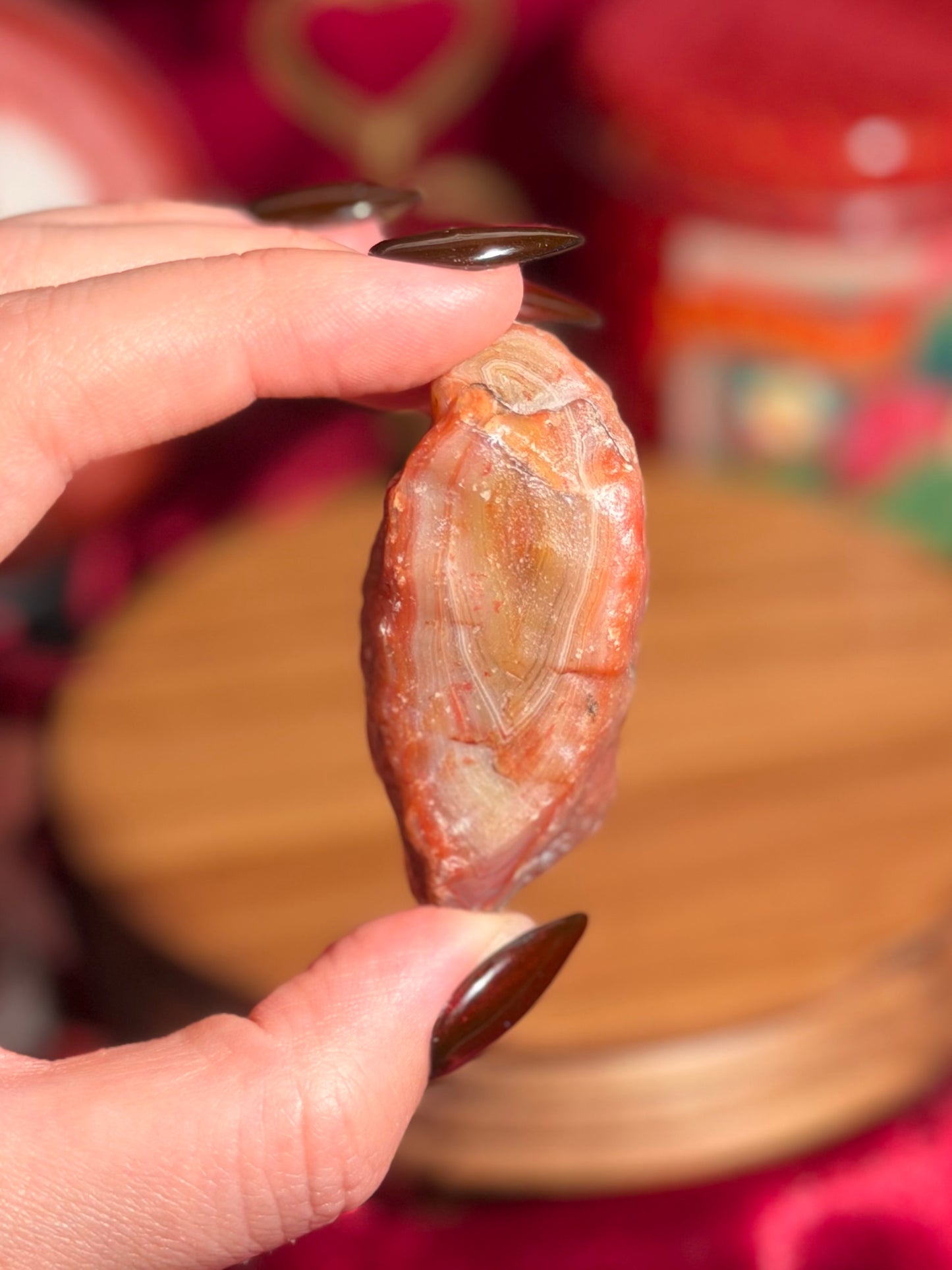 Fiery red and pink Patagonia agate from Argentina