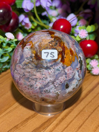 Pink cosmic sea jasper sphere