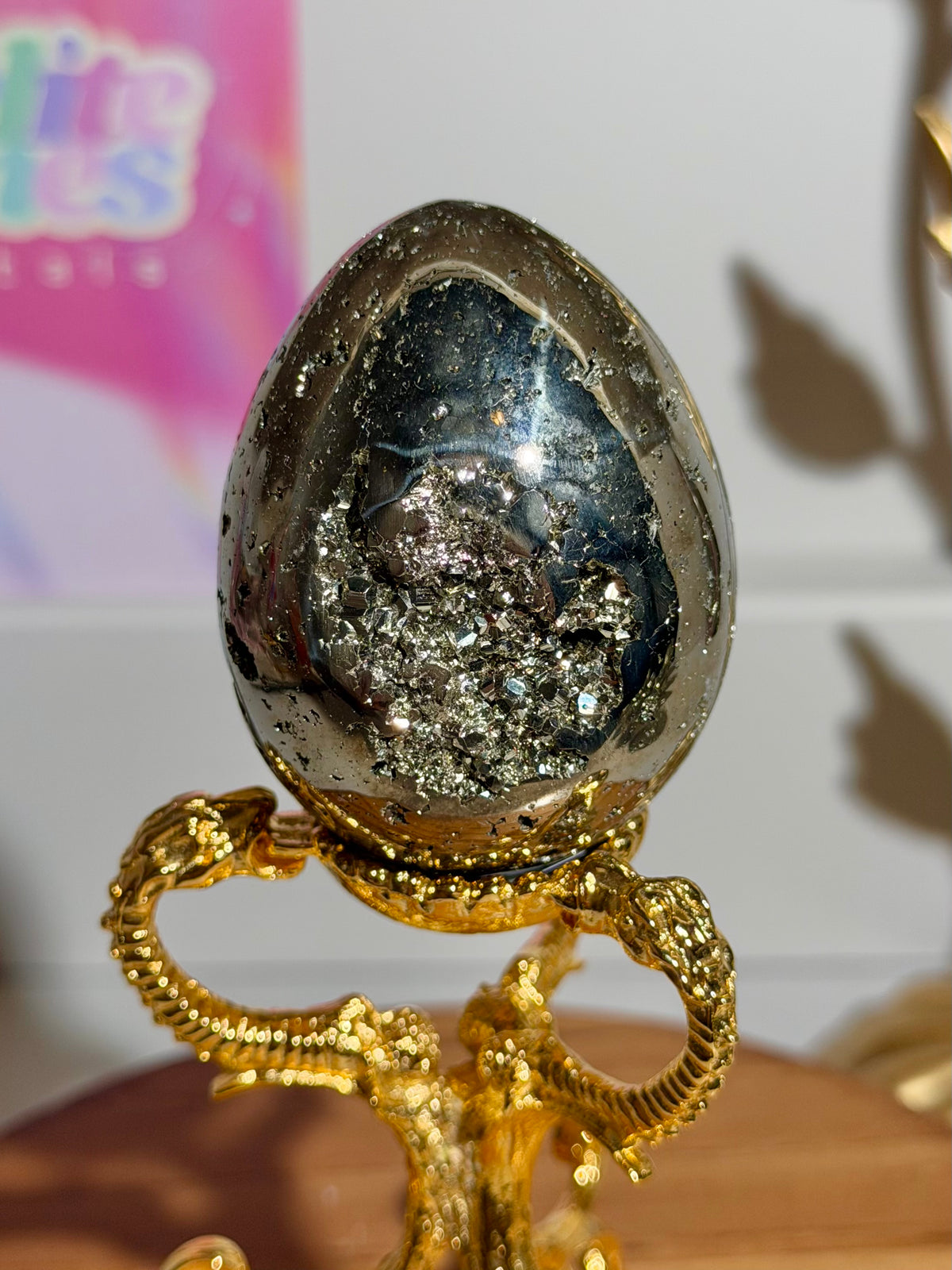 Golden pyrite egg from Peru
