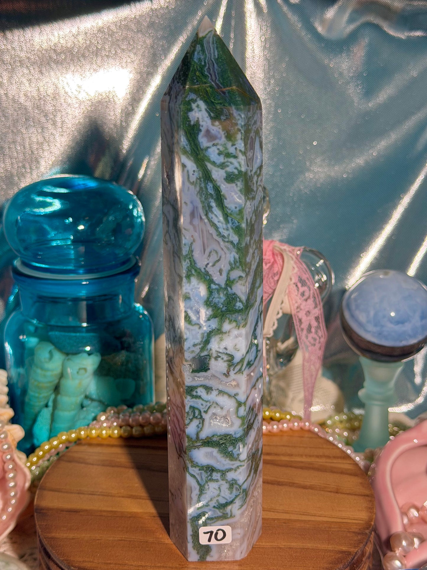 Moss agate tower