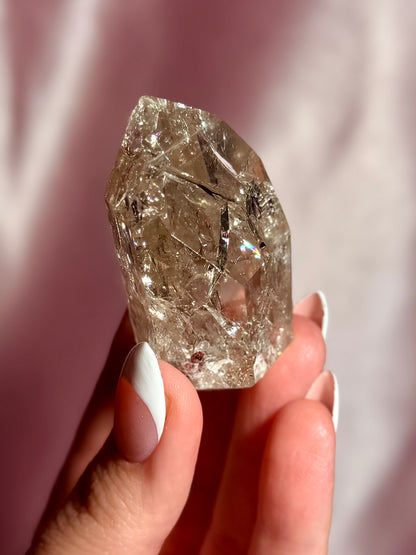 Brazilian Smoky Crackle Quartz Tower