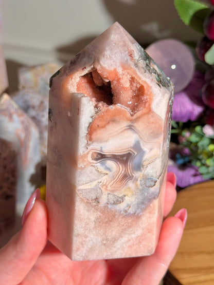 Pastel pink amethyst tower from Brazil