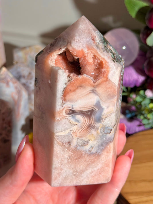 Pastel pink amethyst tower from Brazil