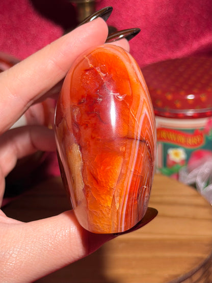 Pink banded carnelian freeform