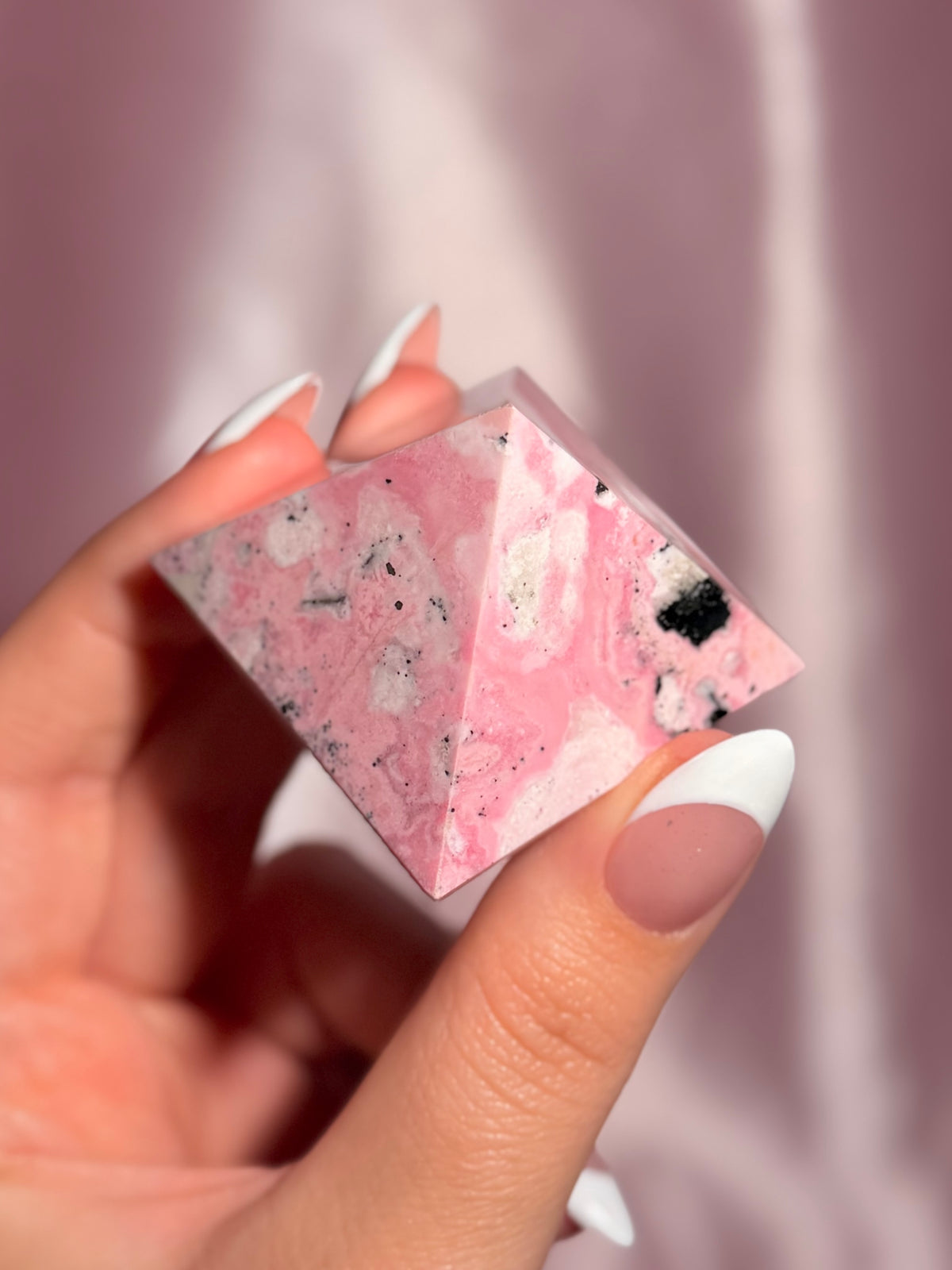 Peruvian Pink Rhodonite Pyramid (15A)