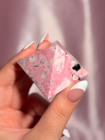 Peruvian Pink Rhodonite Pyramid (15A)