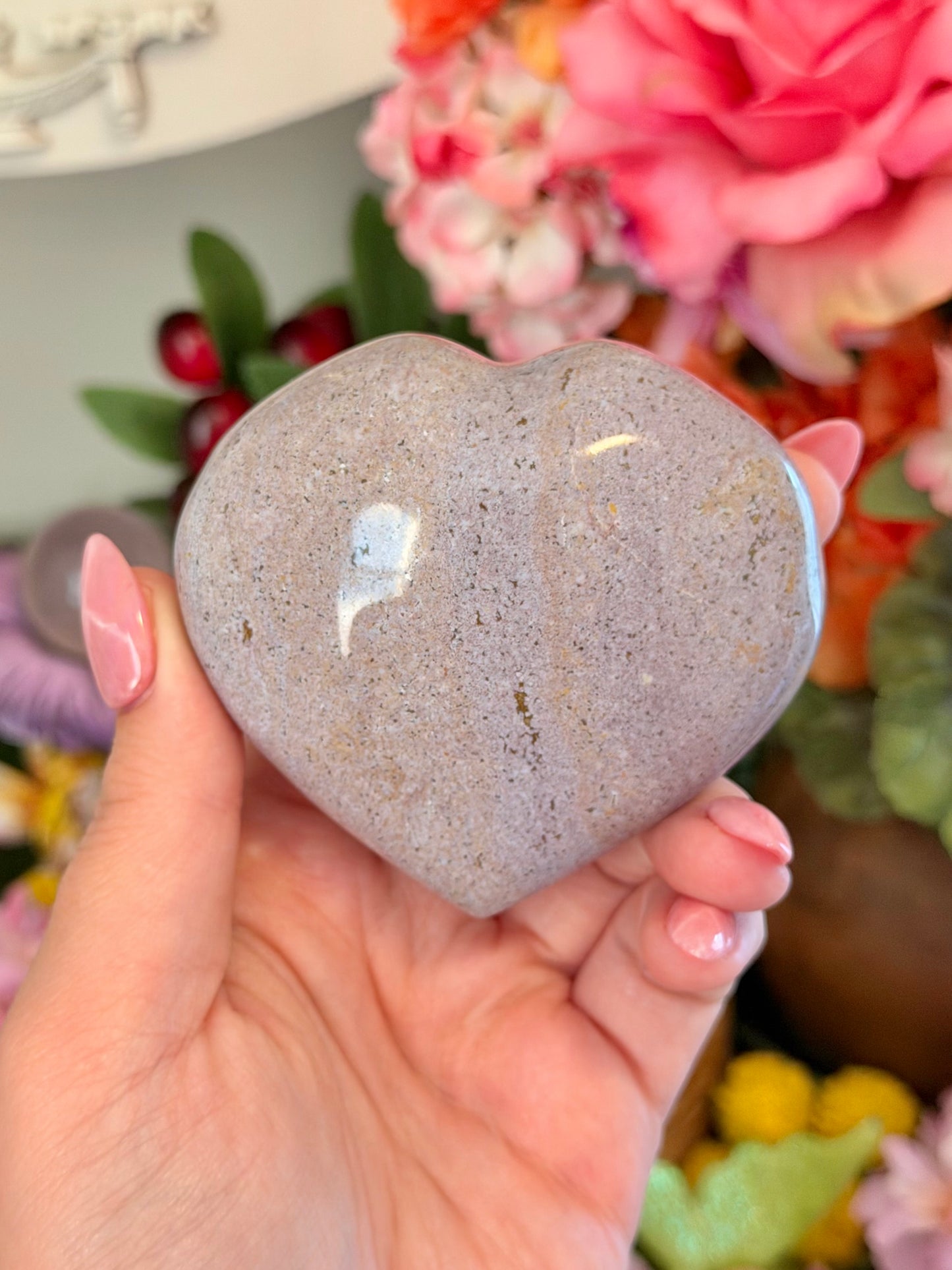 Pastel purple sea jasper heart